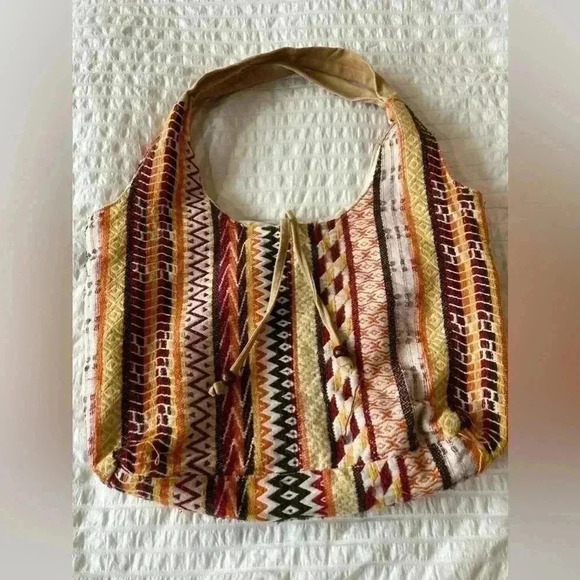 Boho Woven Hobo Bag - Picture 1 of 9